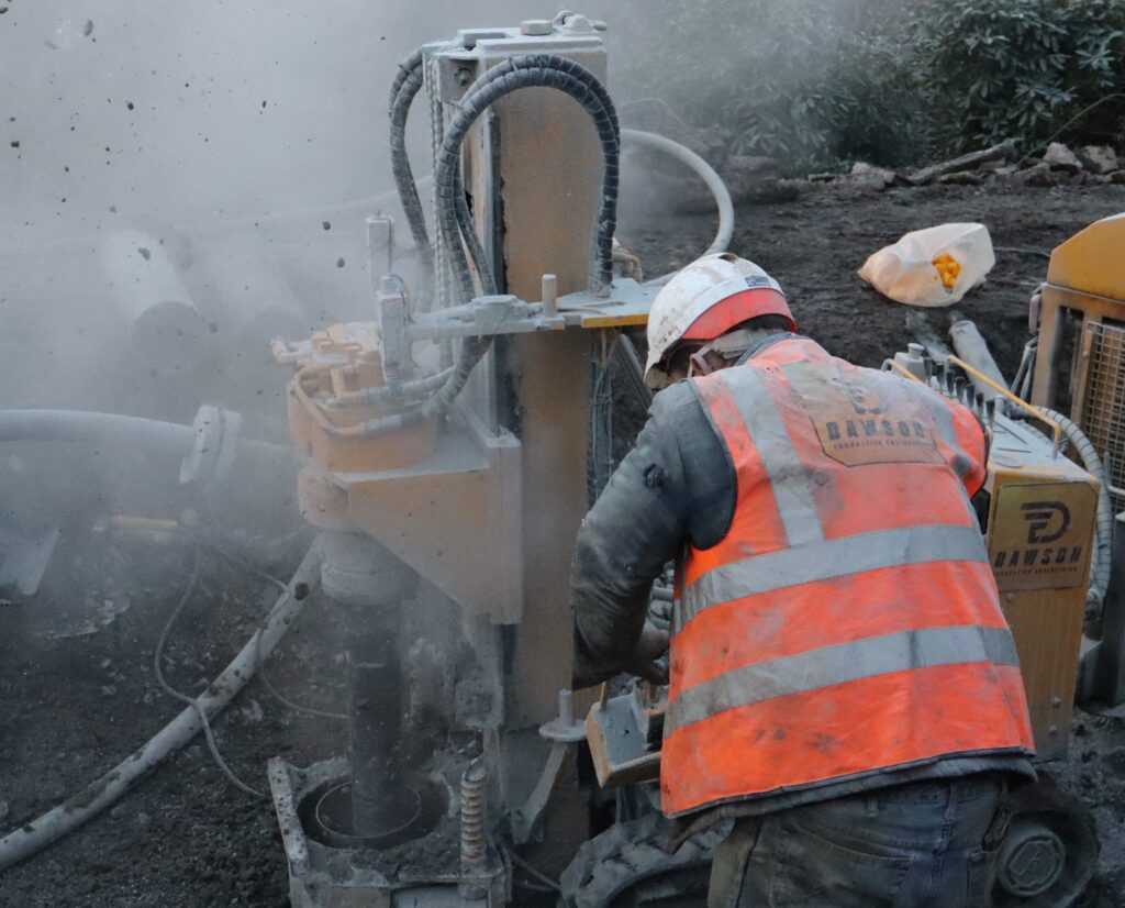 Overburden drill and case piles