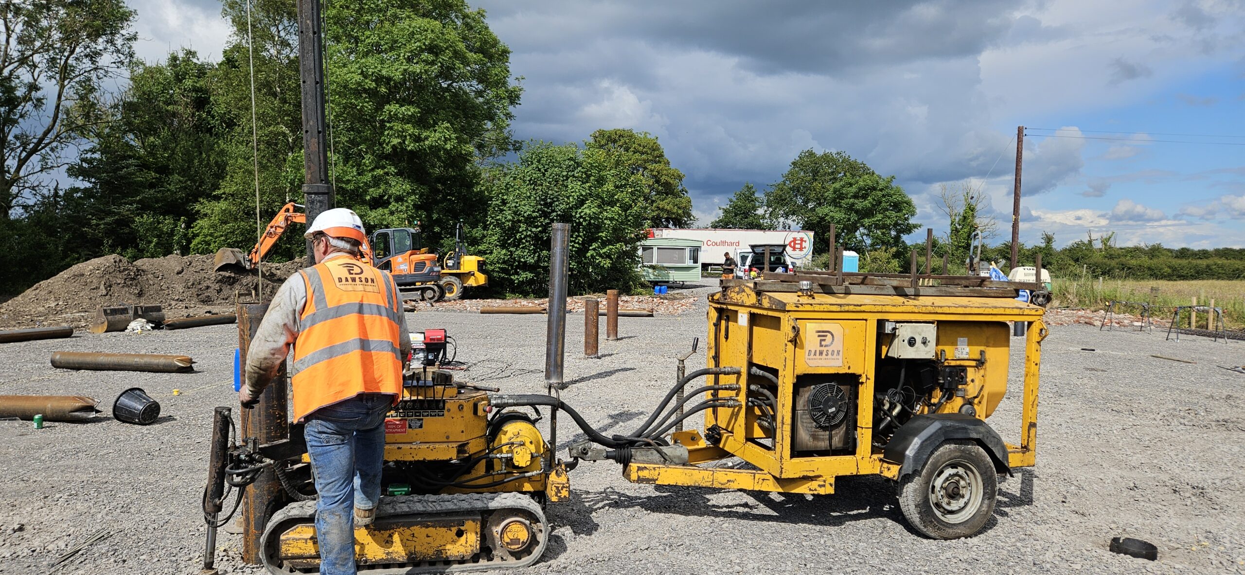What are bottom driven steel cased piles and when can they be used?