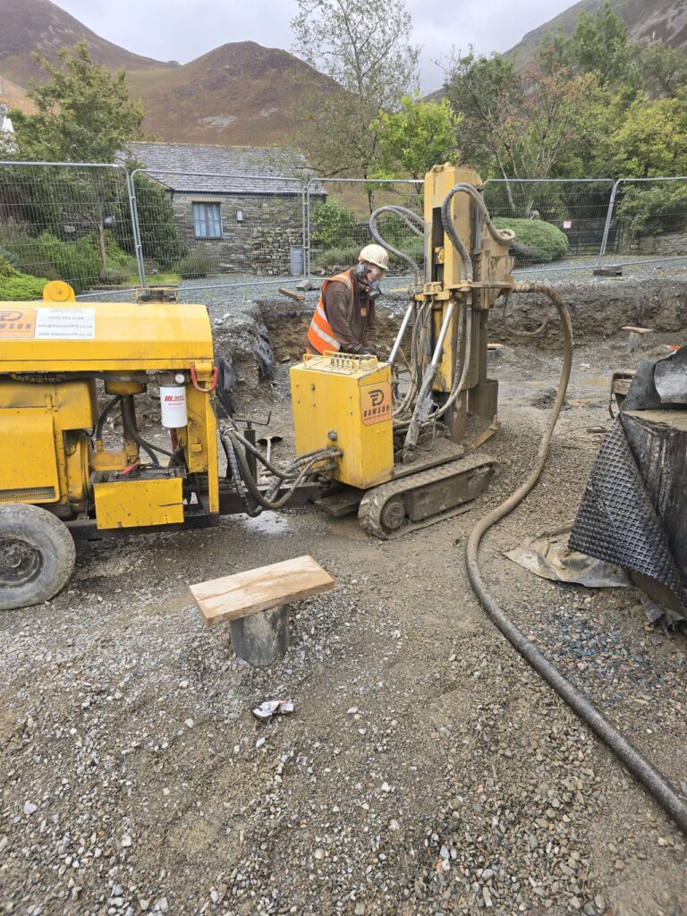 ODEX piling and ground beams in Cockermouth