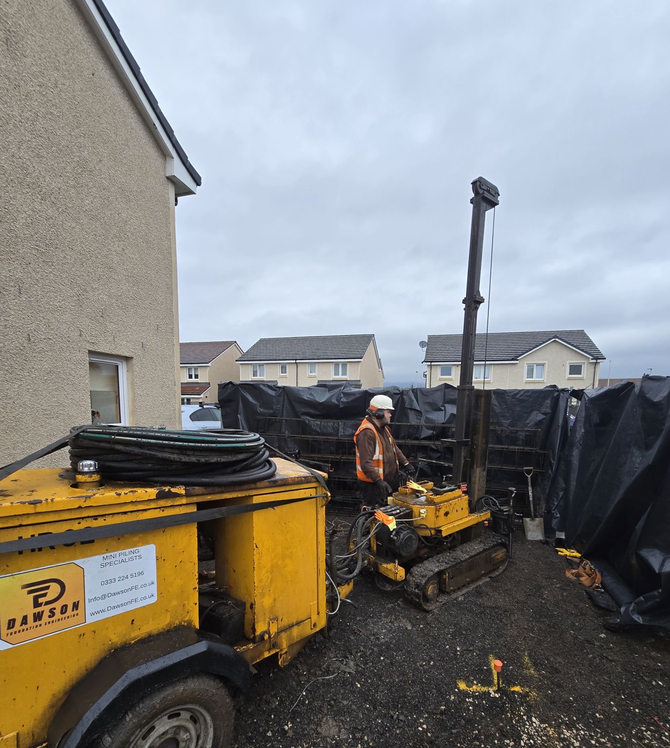Residential piling work in Alloa, Scotland