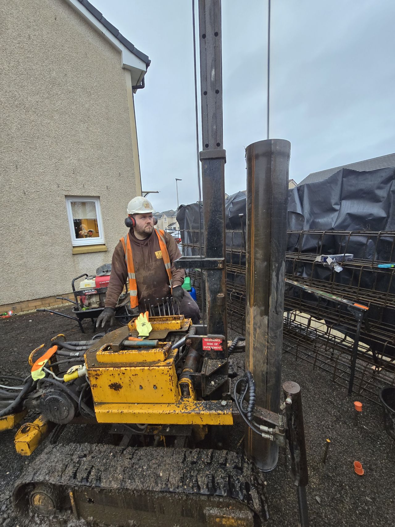 Piling work in Alloa, Scotland