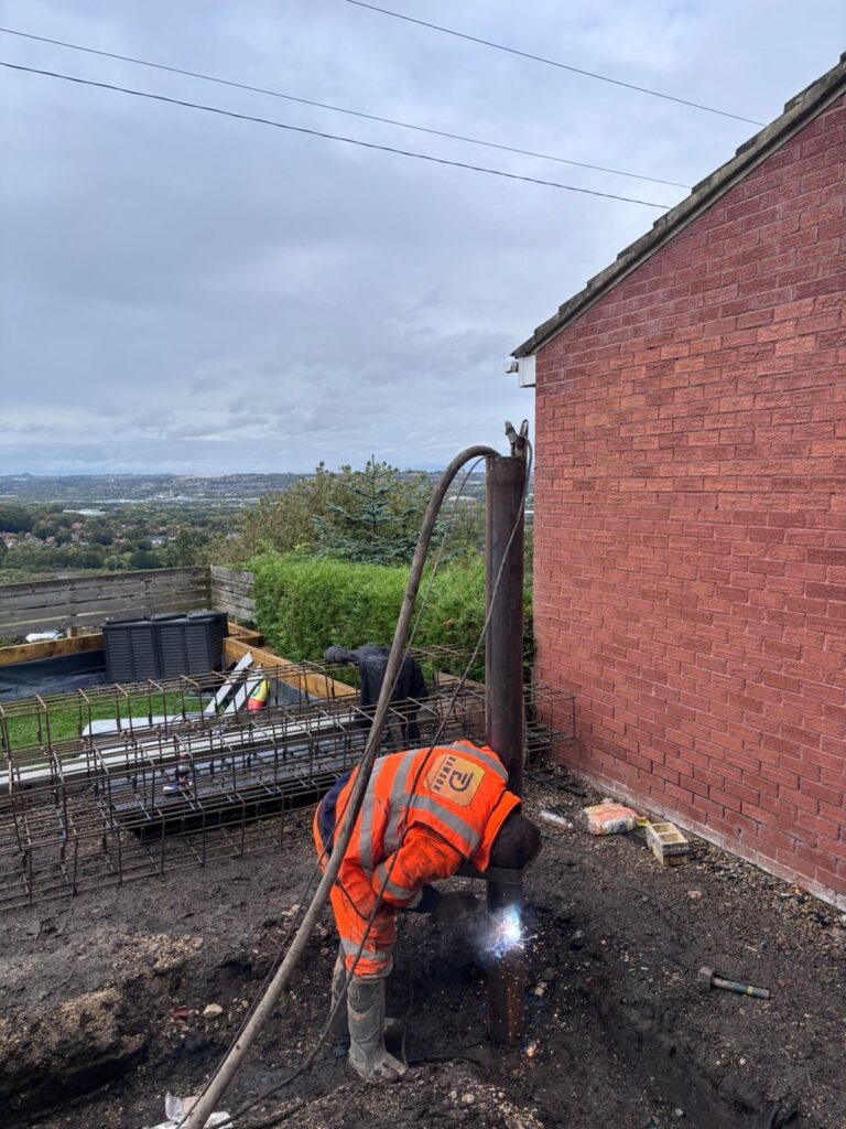 Piling work for a house extension